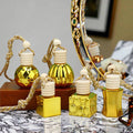 5ml 8ml Car Perfume square Black Golden Bottle Air Freshener Diffuser Hanging Empty Glass Refillable Bottle for Auto Pendant