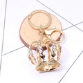 Fashion 3D Crown Shape Keychain Bling Crystal Rhinestone Crown Key Chains Metal Key Rings Charm Pendants Sparkly Crown Keychains