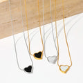 Fine Jewelry Love Heart Pendant Necklace Minimalist Design Clavicle Chain Stainless Steel Heart Shaped Necklace for Women