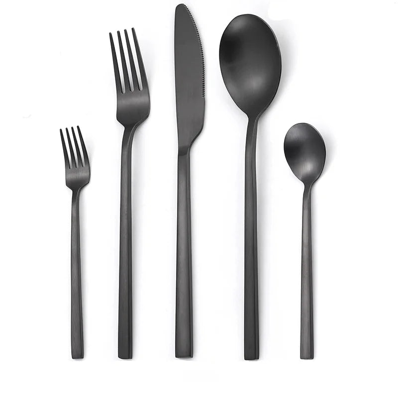 18/0 Flatware Set Knife Fork Spoon Silverware Stainless Steel Matte Gold Cutlery Set for Wedding