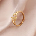 Hollow Double Heart Cross Rings Stainless Steel Adjustable Christian Jesus Finger Ring Accessories Jewelry Gift for Women Men