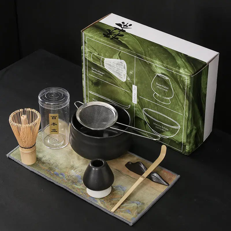 Custom Logo 7pcs Japanese Matcha Set Kit Safe Bamboo Whisk Teaspoon Tea Sets Indoor Beverage Shop Tea-making Tools Accessories