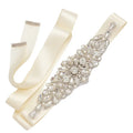 Retro Handmade Bridal Luxury Rhinestone Patch Exquisite Lace Ribbon Gold Silver Diamond Iron-on Applique Girdle Pearl Belt Patch