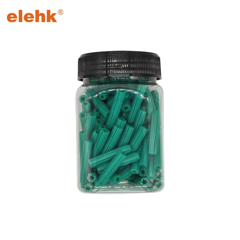 7mm X 35mm Tapered Point Green Wallplug Masonry Screw Plastic Anchors Fit 10-12 Gauge Screws