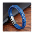 Handmade Braided Leather Charm Bracelets for Men Bangle Bracelets Fashion Rectangle Clasp for Wedding Party Jewelry Wholesale