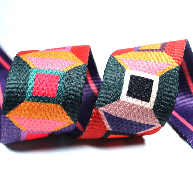 Stock 5cm Width New Heat Transfer LOGO Patterned Polyester Twill Tape Nylon Safety Webbing Straps