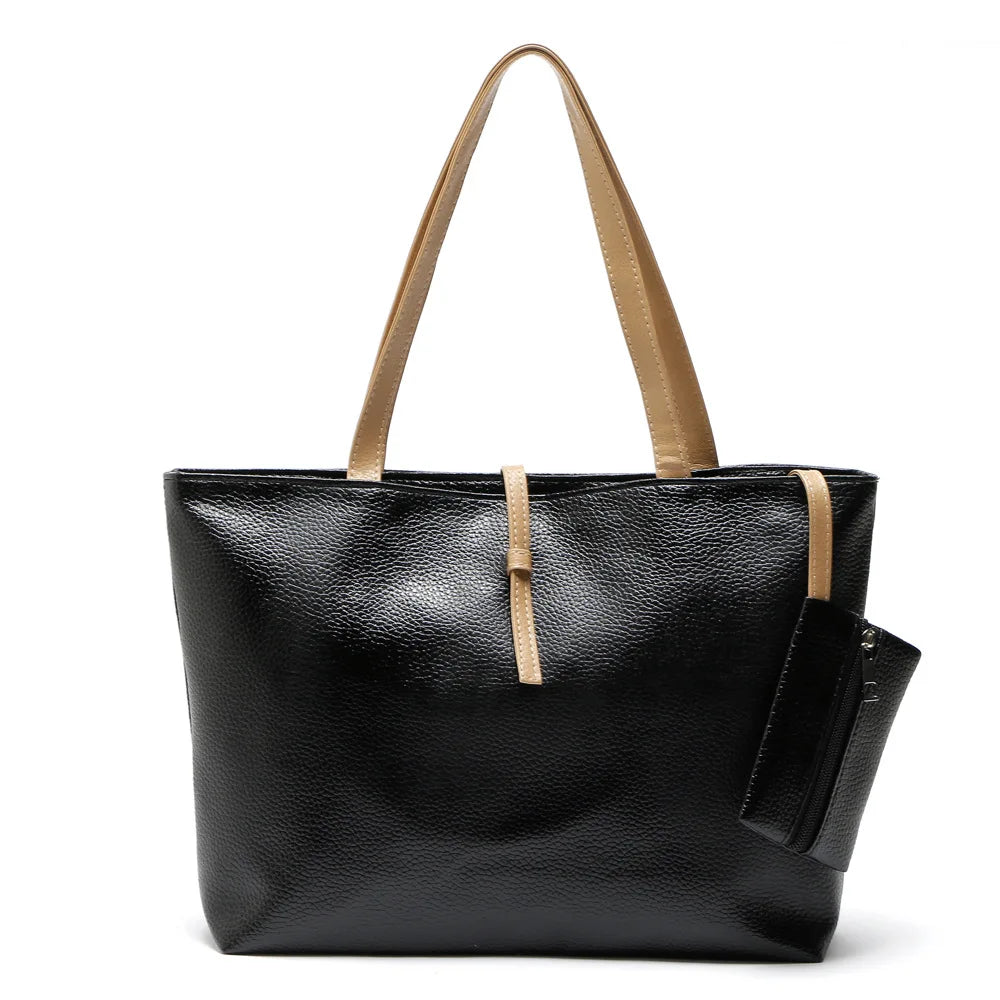 Latest Custom Women's Tote PU Handbag Stylish Shoulder Bag Design