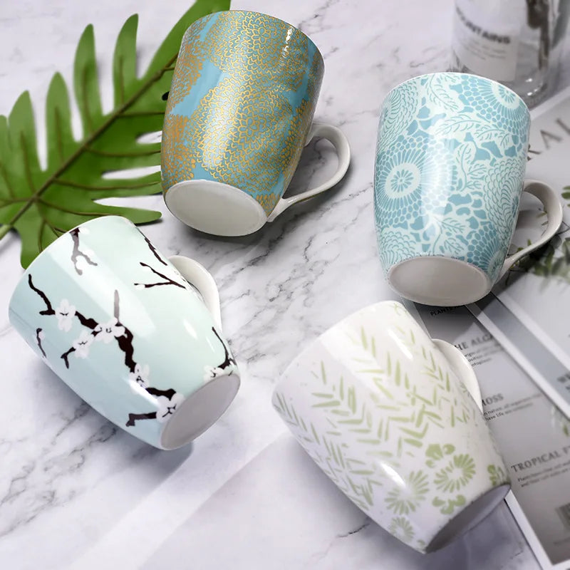 Wholesale 380ml Ceramic Coffee Mugs Porcelain Milk Mug for Gift