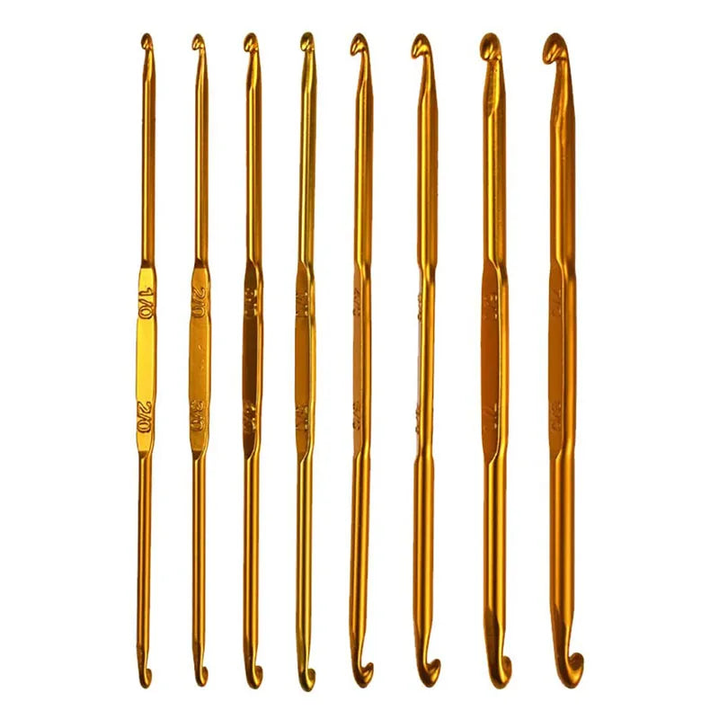 Aluminum Tunisian Crochet Hooks Set Double Head Knitting Needles Tool Kits