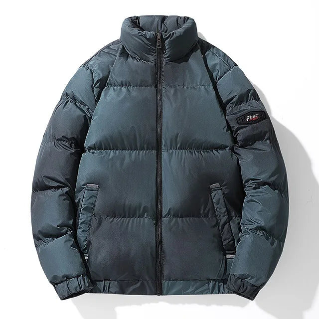 ALIKE Men's Denim Gradient Colors Smart Casual Varsity Jacket Plus Size Coat Spring Outdoor Windproof Stand Collar Zipper
