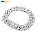 Dropshipping Pass Diamond Tester 14mm Baguette Moissanite Cuban Link Bracelet Genuine 925 Sterling Silver Iced Out Mens Jewelry