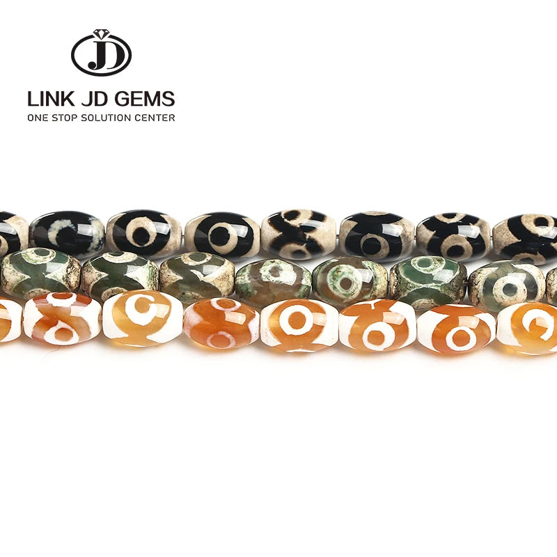 8x12mm Vintage Natural Tibetan Dzi Agates Stone Beads Rice Shape Antique Agates Beads for Jewelry Making Men Women Gifts