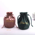 High End Round Bottom Velvet Gift Craft Candle Skincare Product Storage Bag Custom Logo Reusable Drawstring Jewelry Pouch