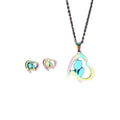 Unisex Love Earring and Necklace Set Gold or Silver Plated Link Chain for Engagement Wedding Anniversary Party Gift