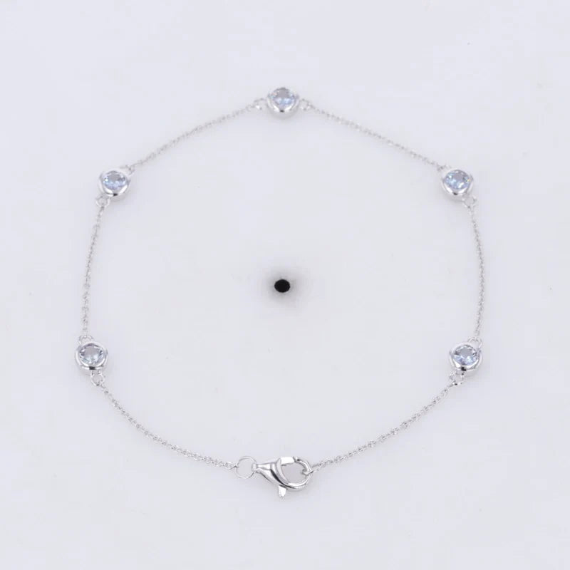 Starsgem 3.0MM DEF VS Round Diamant 9K 10K 14K 18K White Yellow Rose Gold Lab Grown Diamonds Bracelet