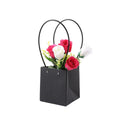 Waterproof Trapezoid Plat Bag Flower Basket Boutique Box Kraft Gift Flower Paper Bag with PVC Hand Rope