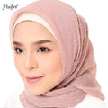 Latest Arab Style Pom Pom Chiffon Hijab Scarf Muslimah Fashion Shawl for Women Bawal Hijab From Malaysia for Spring
