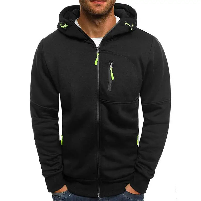 Hooded Sport Jacket Men Fitness Jersey Tight Top Outdoor Soccer Gym Hoodie Windbreaker Running Jogging Coat