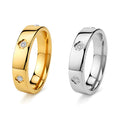 Stylish and Luxurious Floral Stainless Steel Ring 18K Gold Plated and Diamond-set Couple Engagement Ring MegaBDM