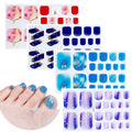 New Design Waterproof Full Cover Toe Nail Stickers Marbling Nail Stickers for Girls Acrylic Opp Bag Print LOGO French Alvilable