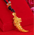 Good Luck Jewelry 18K Gold Wolf Tooth Pendant Vintage Copper Cuban Link Pendants Men WomenThai Gold Pendant