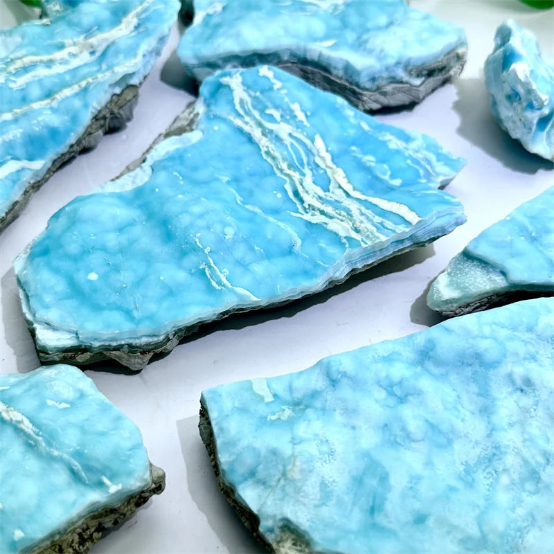 High Quality Crystal Crystal Craft Larimar Specimen Healing Stones Palm for Decoration