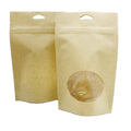 Doypack Ziplock Brown White Kraft Craft Paper Stand up Pouches Diary Food Packaging Zipper Bags With Window MegaBDM