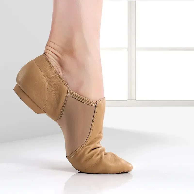 Unisex Soft Leather Jazz Shoes Slip-On Dancing Sneakers for Gymnastics Dance Size 27-44 for Women and Men