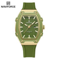 NAVIFORCE 8069 Women's Watch Manufacturer Resistente Al Agua Reloj De Mujer Luxury Unique Case Green Dial Date Relogio Feminino