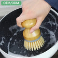 New Design Bamboo Palm Scrub Brush for Cleaning Dishes Pots Pans Kitchen Sink
