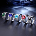 SC New Arrival Luxury Silver Finger Rings Trendy Stainless Steel Rings Fashion Colorful Diamond Rings for Women