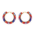 Round Shape Braided Fringe Miyuki Glass Beads Large Circle Hoop Earrings for Girl