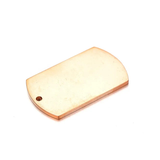 Yiwu Aceon Easy Engrave Metal Mirror Polished Standard Rectangle 2.5MM Thick Glossy Soft Luxury DIY Stamping Copper Dog Tag