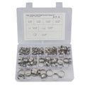 BAJUTU 5.8-21mm 304 Stainless Steel Single Lug Hose Clamp Stepless Hose Clamp Snap Ring Crimping Tool Is Used to Fix Pipe Hose