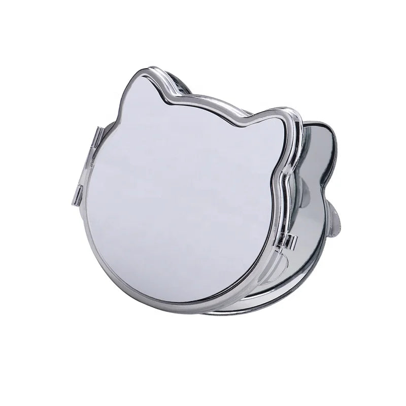 Factory Outlet DIY Personalized Design Metal Make up Mirror Sublimation Blank Cat Compact Mirror