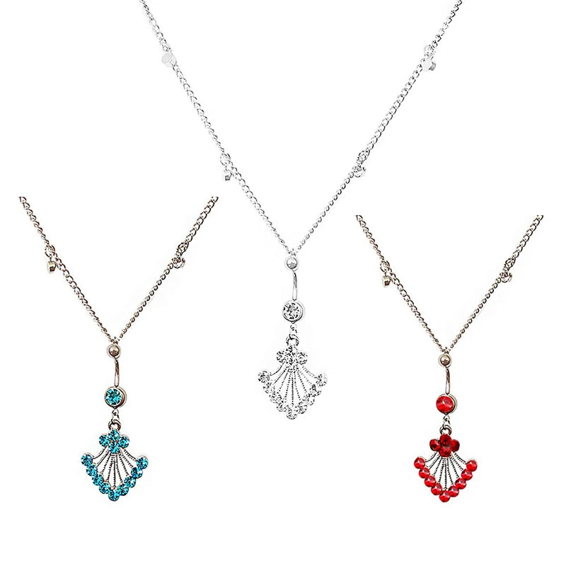Hot Sale 316L Stainless Steel Hypoallergenic Zircon Flower Silver Plated Waist Chain Fancy Belly Ring for Children's Weddings