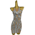 Shiny Sleeveless Club Party Rhinestone Mini Dress Show Costume Dinner Gown Cocktail Pencil Dress Women Short Banquet Prom Dress