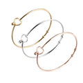 Adjustable Silver Tone Stainless Steel Cuff Bracelet Heart-Shaped Open Charm Wire Bangle Agate Main Stone Gold for Wedding Gift