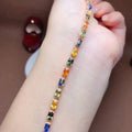 925 Sterling Silver Natural Sapphire Friendship Gemstone Beads Gold Plated Bracelet Chain New Design for Couple Charm Gift Idea