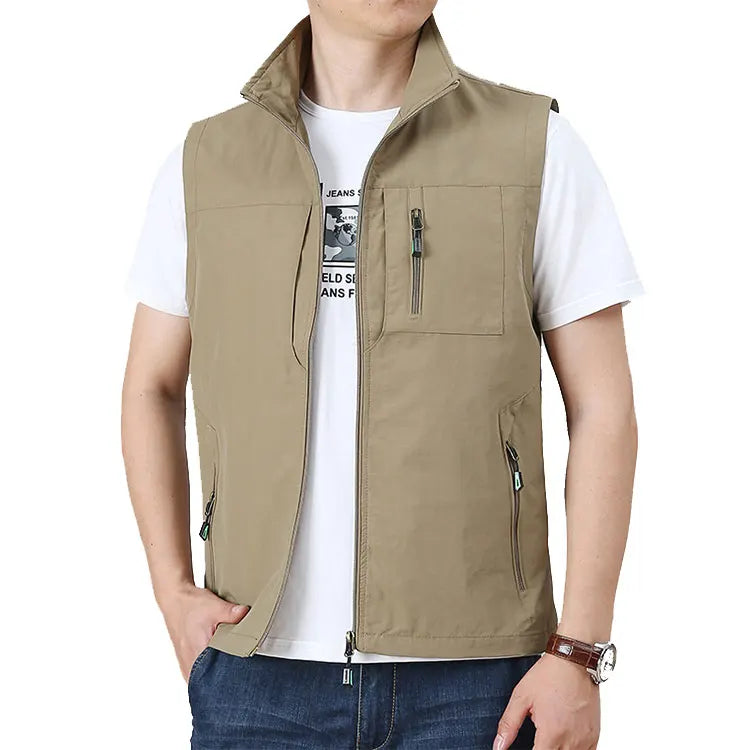 High Other Custom Logo Breathable Comfortable Quality Casual Outdoor Men Multi Pocket Sleeveless Vest