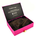 Custom Pink Magnetic Closure Box Paper Hair Bundle Extension Wigs Gift Packaging Box With Satin Insert