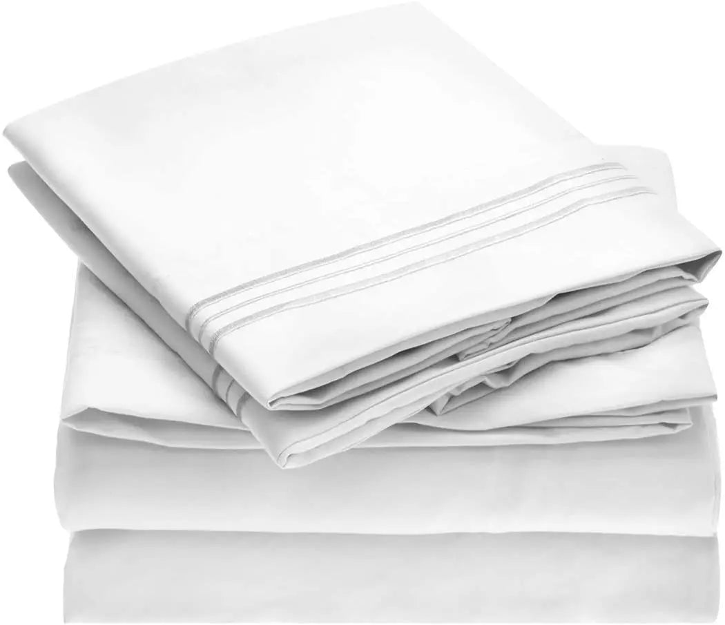 Queen Sheet Set Bedding Sheets & Pillowcases - Hotel Luxury Mattress Stain Deep Pocket up to 16 Inch Resistant - 4 Piece Woven