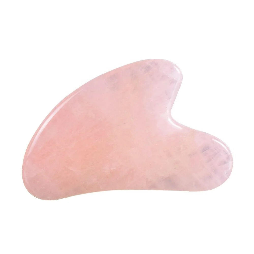 Wholesale Customizable Engraved Logo Natural Rose Quartz Guasha Stone Face Sculpting Massage Tool for Anti-Aging Skin Beauty