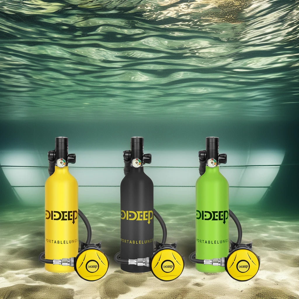 X4000 1L Portable High-Pressure Aluminium Mini Scuba Dive Equipment Diving Air Tank for Swimming Pools and Oxygen Use