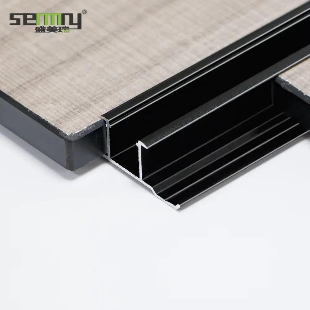 Modern Wood Veneer I-Shaped Edge Strip Wall Panels 8mm Aluminum Alloy Upper Closing Strip for Apartment Decor