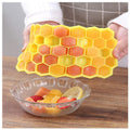 37 Cavity Honeycomb Food Grade Silicone Stackable Ice Mold for Cocktails Whiskey Silicone Ice Cube Trays with Lids