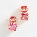 LOZRUNVE Dainty Double Square CZ Colored Stud Earring Sterling Silver 925 Wholesale