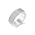 YILUN 925 Sterling Silver Wedding Band Ring Sparkling Rhodium Plated Fashion Pave CZ Studded Rings for Women