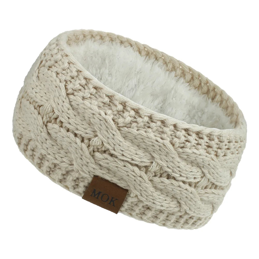 Designer 12 Color New Hair Accessories for Foreign Trade Autumn and Winter Plus Velvet Knitted Hairband OEM Sports