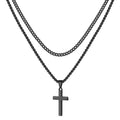 Stainless Steel Twist Chain Snake Bone Chain Cuban Chain Double Cross Pendant Necklace Unisex